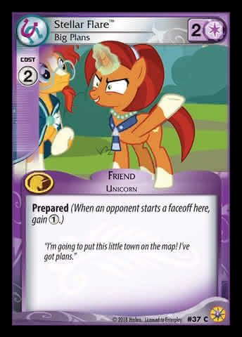Size: 344x480 | Tagged: safe, derpibooru import, stellar flare, sunburst, pony, unicorn, g4, ccg, duo, enterplay, female, friends forever (set), glasses, horn, image, jpeg, male, mare, merchandise, mother and child, mother and son, my little pony collectible card game, raised hoof, solo focus, stallion