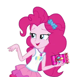 Size: 1510x1492 | Tagged: safe, artist:blockslikepl, derpibooru import, pinkie pie, equestria girls, g4, blue's clues, female, handy dandy notebook, image, png, simple background, solo, transparent background