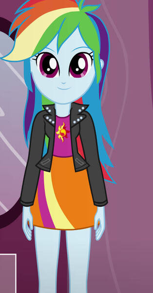 Size: 490x936 | Tagged: safe, artist:qbert2kcat, derpibooru import, rainbow dash, human, equestria girls, g4, boots, clothes, clothes swap, high heel boots, image, jacket, jpeg, shirt, shoes, skirt, solo