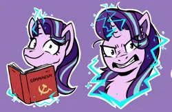 Size: 1586x1032 | Tagged: safe, artist:amy-gamy, derpibooru import, starlight glimmer, pony, unicorn, book, communism, horn, image, jpeg, powerful, stalin glimmer