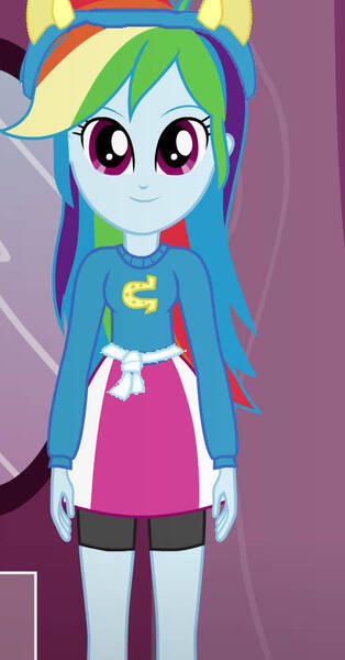 Size: 490x936 | Tagged: safe, artist:qbert2kcat, derpibooru import, rainbow dash, equestria girls, g4, clothes, image, jpeg, shirt, skirt, solo, sweater