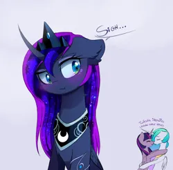 Size: 2800x2752 | Tagged: safe, artist:magnaluna, derpibooru import, princess celestia, princess luna, twilight sparkle, twilight sparkle (alicorn), alicorn, pony, g4, blushing, boop, crown, descriptive noise, ear fluff, eyes closed, female, floppy ears, folded wings, high res, horn, horns are touching, horse noises, image, jewelry, jpeg, lesbian, mare, meme, noseboop, peytral, regalia, ship:twilestia, shipping, smiling, solo focus, wings, x intensifies
