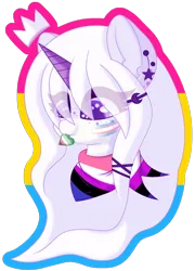 Size: 1104x1536 | Tagged: safe, artist:pasteldraws, derpibooru import, oc, oc:dream walker, unofficial characters only, pony, abrosexual pride flag, bandana, clothes, crown, ear fluff, ear piercing, freckles, genderfluid pride flag, heart, image, jewelry, nom, pansexual pride flag, piercing, png, pride, pride flag, pride month, regalia, scarf, simple background, solo, transgender pride flag, transparent background