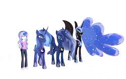 Size: 1920x1200 | Tagged: safe, artist:puzzlshield2, derpibooru import, nightmare moon, princess luna, alicorn, human, pony, equestria girls, g4, 3d, 3d render, female, image, mmd, multiverse, png, princess of the night, s1 luna, self paradox, self ponidox, simple background, transparent background, vice principal luna