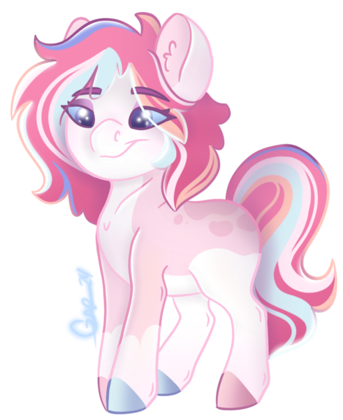 Size: 867x1059 | Tagged: safe, artist:trashpanda czar, derpibooru import, oc, oc:soft serve, unofficial characters only, earth pony, pony, colored hooves, ear fluff, earth pony oc, female, hooves, image, mare, multicolored hooves, png, simple background, smiling, solo, transparent background