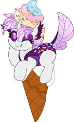 Size: 3042x5000 | Tagged: safe, artist:jhayarr23, derpibooru import, oc, oc:elytra, unofficial characters only, changedling, changeling, changedling oc, changeling oc, food, ice cream, ice cream cone, image, png, simple background, transparent background