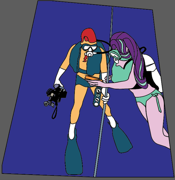 Size: 613x633 | Tagged: safe, derpibooru import, starlight glimmer, sunburst, human, equestria girls, g4, camera, clothes, female, illustrator, image, lifejacket, male, png, rope, scuba diving, scuba gear, shipping, starburst, straight, swimsuit, two-piece swimsuit