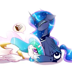 Size: 3000x2900 | Tagged: safe, artist:magnaluna, derpibooru import, princess celestia, princess luna, alicorn, pony, g4, blushing, cake, cakelestia, duo, duo female, ethereal mane, ethereal tail, eyes closed, female, folded wings, food, heart, heart eyes, high res, hoof shoes, horn, image, jpeg, lying down, mare, on back, peytral, princess shoes, profile, royal sisters, siblings, side view, simple background, sisters, sitting, smiling, tail, white background, wingding eyes, wings