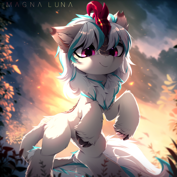 Size: 3666x3666 | Tagged: safe, artist:magnaluna, derpibooru import, oc, oc:windshear, unofficial characters only, kirin, cute, ear fluff, female, fluffy, high res, image, kirin oc, kirinbetes, looking at you, ocbetes, png, smiling, smiling at you, solo, unshorn fetlocks