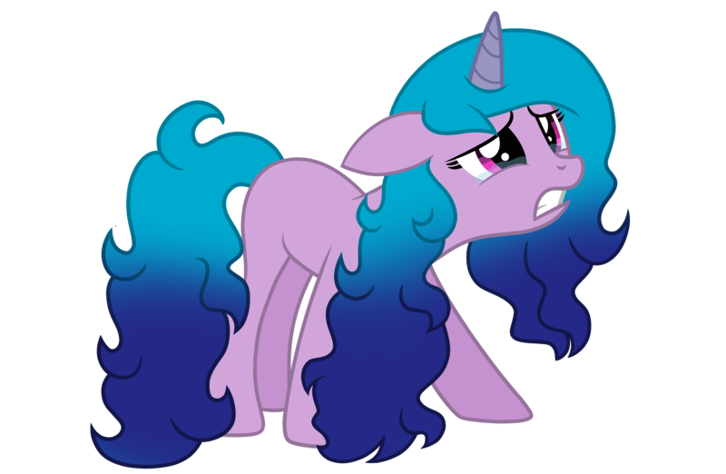 Size: 7000x4564 | Tagged: safe, artist:luna-hamster, derpibooru import, izzy moonbow, pony, unicorn, g4, g5, crying, female, floppy ears, g5 to g4, generation leap, horn, image, mare, png, sad, simple background, solo, tail, transparent background