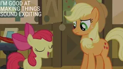 Size: 2000x1125 | Tagged: safe, derpibooru import, edit, edited screencap, editor:quoterific, screencap, apple bloom, applejack, g4, pinkie apple pie, image, png