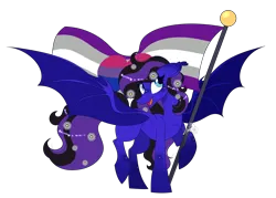 Size: 4600x3298 | Tagged: safe, artist:angellightyt, derpibooru import, oc, unofficial characters only, bat pony, pony, bat pony oc, bat wings, commission, image, png, pride, pride flag, simple background, solo, transparent background, wings, ych result