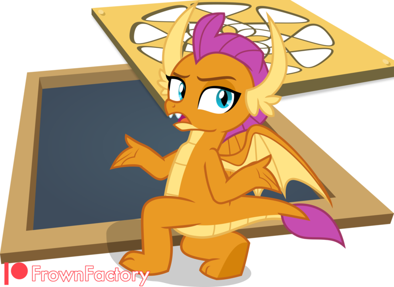 Size: 3000x2186 | Tagged: safe, artist:frownfactory, derpibooru import, smolder, dragon, g4, what lies beneath, dragoness, female, image, kneeling, looking at you, looking back, png, shrug, simple background, solo, transparent background, vector, wings