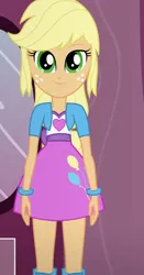 Size: 490x936 | Tagged: safe, artist:qbert2kcat, derpibooru import, applejack, equestria girls, g4, boots, clothes, clothes swap, image, jacket, jpeg, shirt, shoes, skirt, solo, vest