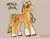 Size: 1453x1120 | Tagged: safe, artist:venus_ai_, derpibooru import, applejack (g1), earth pony, pony, g1, alternate cutie mark, alternate design, alternate hairstyle, bow tie (g1), braid, braided tail, eyelashes, female, image, jpeg, mare, orange coat, red eyes, red hooves, simple background, tail, two toned mane, two toned tail, unshorn fetlocks, yellow mane, yellow tail