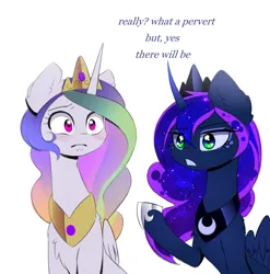 Size: 2199x2229 | Tagged: safe, artist:magnaluna, derpibooru import, princess celestia, princess luna, alicorn, pony, g4, blushing, chest fluff, curved horn, duo, duo female, ear fluff, female, folded wings, high res, hoof shoes, horn, image, jpeg, mare, peytral, princess shoes, raised hoof, royal sisters, siblings, simple background, sisters, white background, wings