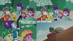 Size: 2000x1125 | Tagged: safe, derpibooru import, edit, edited screencap, editor:quoterific, screencap, gallop j. fry, lily longsocks, little red, rainbow dash, super funk, tank, equestria girls, g4, sic skateboard, female, image, male, my little pony equestria girls: better together, png