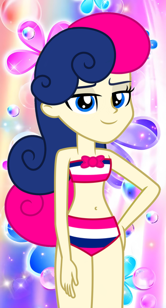 Size: 2013x3740 | Tagged: suggestive, artist:rosasmitt, derpibooru import, bon bon, sweetie drops, equestria girls, g4, bikini, clothes, image, png, swimsuit