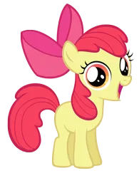 Size: 2000x2560 | Tagged: safe, anonymous artist, derpibooru import, apple bloom, earth pony, pony, g4, adorabloom, apple bloom's bow, blank flank, bow, cute, female, filly, foal, hair bow, high res, image, open mouth, open smile, png, simple background, smiling, solo, transparent background, vector
