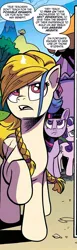 Size: 1932x6236 | Tagged: safe, artist:andy price, derpibooru import, idw, golden feather, princess celestia, starlight glimmer, twilight sparkle, alicorn, pegasus, pony, unicorn, g4, spoiler:comic, spoiler:comic65, celestia is not amused, deep fried meme, horn, image, jpeg, meme, official comic, ponyville, starlight glimmer is not amused, twilight sparkle is not amused, unamused