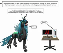 Size: 2400x2016 | Tagged: safe, artist:termyotter, derpibooru import, queen chrysalis, changeling, atg 2024, computer, image, jpeg, newbie artist training grounds