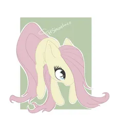 Size: 1749x1989 | Tagged: safe, artist:tkshoelace, derpibooru import, fluttershy, pegasus, pony, g4, female, folded wings, hair over one eye, image, long mane, png, solo, square, wings