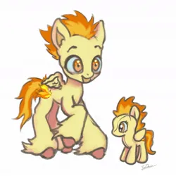 Size: 1115x1115 | Tagged: safe, artist:tuskonline, derpibooru import, spitfire, pegasus, pony, image, jpeg, orange eyes, orange hair, orange mane, orange tail, plushie, simple background, spread wings, tail, unshorn fetlocks, white background, wings, yellow body, yellow coat