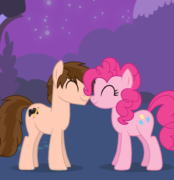 Size: 1047x1080 | Tagged: safe, artist:star-armour95, derpibooru import, pinkie pie, oc, oc:braden, earth pony, canon x oc, couple, female, image, male, png, straight