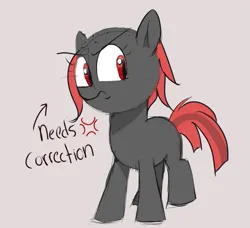 Size: 805x735 | Tagged: safe, derpibooru import, oc, oc:zippers, earth pony, pony, angry, bald, correction, cute, female, filly, foal, image, png, solo, text