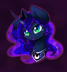 Size: 2700x2874 | Tagged: safe, artist:magnaluna, derpibooru import, princess luna, alicorn, pony, g4, :p, bust, chest fluff, crown, ear fluff, ethereal mane, female, high res, image, jewelry, jpeg, looking at you, mare, peytral, piercing, portrait, regalia, solo, tongue out, tongue piercing