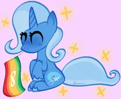 Size: 555x453 | Tagged: safe, derpibooru import, trixie, unicorn, autism, autism spectrum disorder, flag, horn, image, png, solo