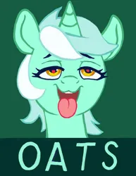 Size: 772x1000 | Tagged: safe, artist:ponsce, derpibooru import, lyra heartstrings, unicorn, expensive imported oats, horn, image, jpeg, l.u.l.s., solo, tongue out