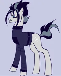 Size: 1440x1800 | Tagged: safe, artist:broniesforponies, derpibooru import, snow hope, earth pony, pony, g4, black hair, black mane, full body, gameloft, goth, gray coat, image, jpeg, male, my little pony: magic princess, solo, stallion