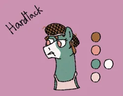 Size: 919x717 | Tagged: safe, artist:nukepony360, derpibooru import, oc, oc:hardtack, unofficial characters only, earth pony, pony, apron, bust, clothes, female, hairnet, image, mare, png, portrait, simple background, solo, toothpick