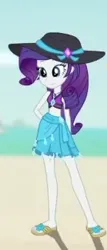 Size: 139x325 | Tagged: safe, derpibooru import, edit, edited screencap, screencap, rarity, human, aww... baby turtles, equestria girls, equestria girls series, clothes, cropped, female, g4, hat, image, my little pony equestria girls: better together, picture for breezies, png, rarity's blue sarong, rarity's purple bikini, solo focus, sun hat, swimsuit