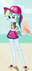Size: 228x498 | Tagged: safe, derpibooru import, edit, edited screencap, screencap, rainbow dash, human, aww... baby turtles, equestria girls, equestria girls series, clothes, cropped, female, g4, image, my little pony equestria girls: better together, png, rainbow dash's beach shorts swimsuit, solo focus, swimsuit