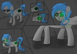 Size: 3508x2480 | Tagged: safe, derpibooru import, oc, oc:and, unofficial characters only, pony, robot, robot pony, arist:draconequues, atg 2024, confused, female, glow, glowing eyes, image, newbie artist training grounds, png, solo, waking up