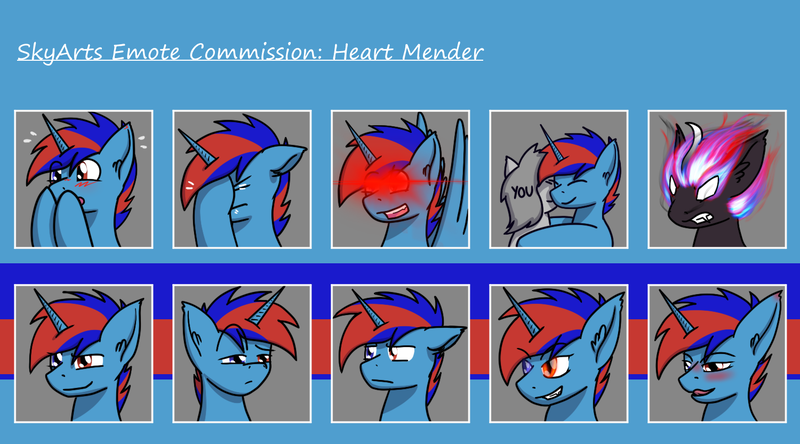 Size: 1500x833 | Tagged: safe, artist:skydreams, derpibooru import, oc, oc:heart mender, unofficial characters only, alicorn, bat pony, bat pony alicorn, kirin, nirik, pony, angry, bat wings, blushing, commission, deadpan, emotes, facehoof, fire, flustered, glow, glowing eyes, horn, hug, image, licking, licking lips, male, png, shiny eyes, smiling, smirk, stallion, tongue out, white eyes, wings