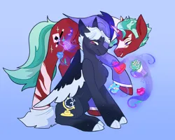 Size: 4500x3600 | Tagged: safe, artist:fhroggy, derpibooru import, oc, unofficial characters only, pegasus, pony, unicorn, duo, horn, image, pegasus oc, png, unicorn oc, wings