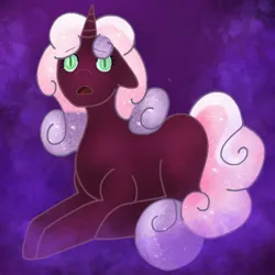 Size: 2048x2048 | Tagged: safe, artist:asinglepetal, derpibooru import, sweetie belle, pony, unicorn, female, g4, horn, image, jpeg, nightmare sweetie belle, nightmarified, procreate app, slit pupils, solo, tumblr:a rarity of a nightmare, tumblr:ask nightmare rarity