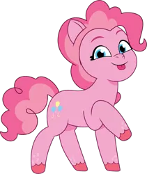 Size: 949x1125 | Tagged: safe, artist:prixy05, derpibooru import, pinkie pie, earth pony, pony, g5, my little pony: tell your tale, :p, female, g4, g4 to g5, generation leap, image, looking at you, mare, png, simple background, solo, tongue out, transparent background, vector