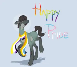 Size: 920x800 | Tagged: safe, artist:frostedsoul, derpibooru import, oc, oc:california kill, unofficial characters only, earth pony, pony, aroace, aroace pride flag, derpibooru exclusive, image, nonbinary, nonbinary pride flag, png, pride, pride flag, pride month, solo, transgender pride flag