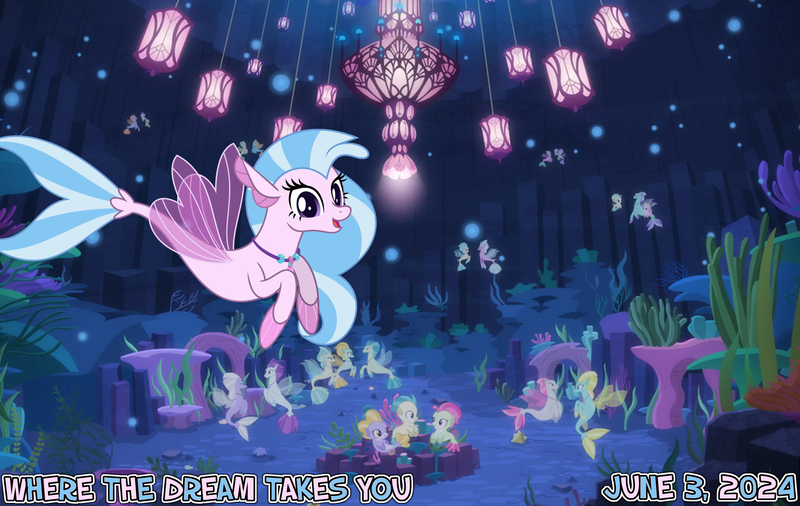 Size: 2064x1305 | Tagged: safe, artist:jhayarr23, artist:not-yet-a-brony, derpibooru import, silverstream, seapony (g4), 2024, atlantis: the lost empire, image, june, lyrics in the description, movie reference, png, seapony silverstream, seaquestria, song in the description, youtube link in the description