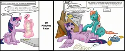 Size: 2486x1022 | Tagged: safe, artist:termyotter, derpibooru import, twilight sparkle, twilight sparkle (alicorn), oc, alicorn, pony, atg 2024, ikea, image, jpeg, magic, table, whore lips