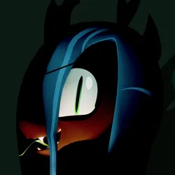 Size: 1920x1920 | Tagged: safe, artist:jeijei, derpibooru import, queen chrysalis, changeling, changeling queen, 3d, blender, blender eevee, crown, fangs, female, forked tongue, image, insanity, jewelry, looking at you, png, regalia, simple background, slit pupils, solo, solo female, tongue out