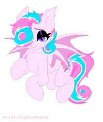 Size: 2100x2500 | Tagged: safe, artist:peachy princess, derpibooru import, oc, oc:sweetie swirl, unofficial characters only, bat pony, bat pony oc, bat wings, commission, eyelashes, eyeshadow, femboy, hair over one eye, image, makeup, male, multicolored hair, png, simple background, solo, white background, wings, ych result