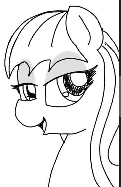 Size: 995x1535 | Tagged: safe, artist:datte-before-dawn, ponerpics import, oc, oc:aids mare, unofficial characters only, earth pony, pony, bust, female, image, jpeg, lidded eyes, mare, open mouth, solo