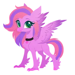 Size: 2820x2835 | Tagged: safe, artist:belka-sempai, derpibooru import, oc, oc:lilac, unofficial characters only, classical hippogriff, hippogriff, commission, female, g4, heart necklace, image, jewelry, necklace, png, simple background, smiling, solo, spread wings, transparent background, wings, ych result