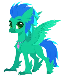 Size: 2226x2747 | Tagged: safe, artist:belka-sempai, derpibooru import, oc, oc:sky splash, unofficial characters only, classical hippogriff, hippogriff, commission, freckles, g4, image, jewelry, male, necklace, png, simple background, smiling, solo, spread wings, transparent background, wings, ych result