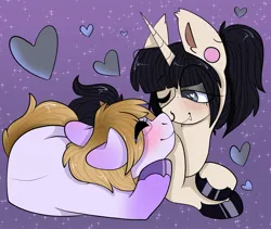 Size: 1725x1453 | Tagged: safe, artist:xxgirlscoutcookiexx, ponerpics import, oc, unofficial characters only, pony, cuddling, female, image, jpeg, mare